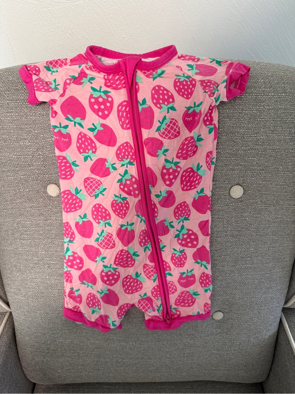 Little Sleepies Sweet Strawberries Shorty One-Piece Zippie